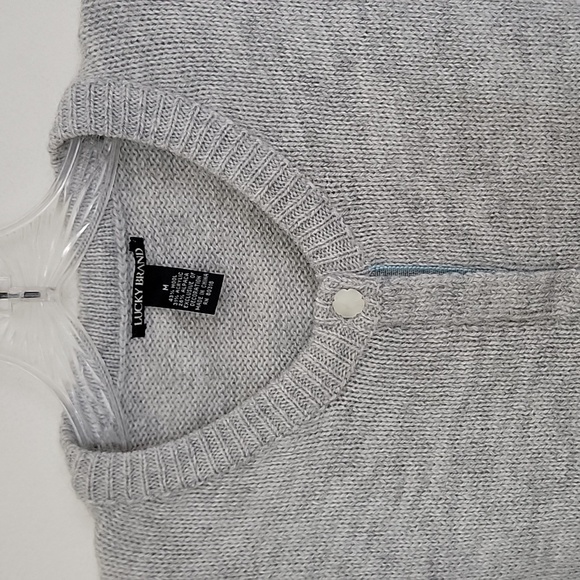 Lucky Brand Gray Cardigan Sweater M - Picture 5 of 16